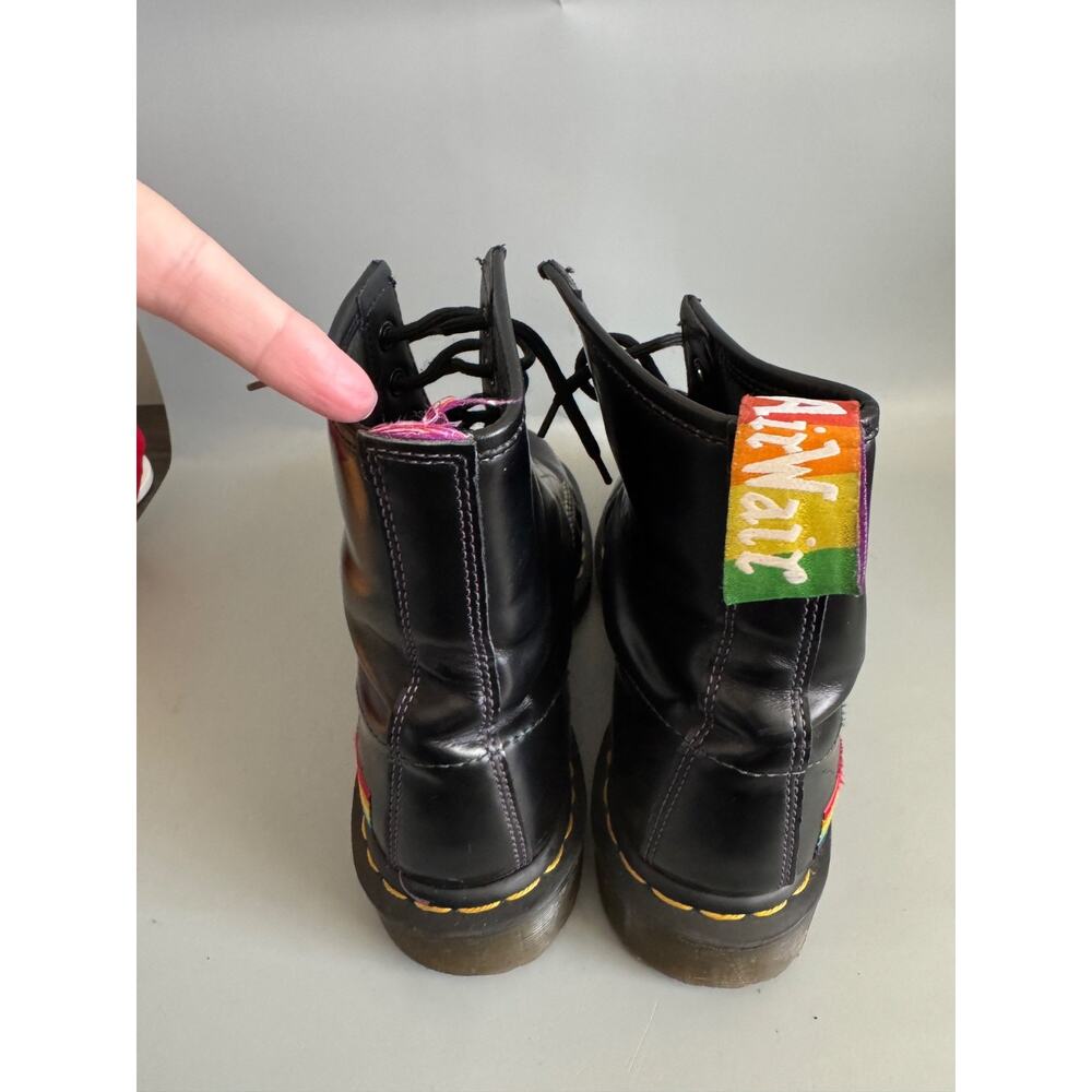 Dr. Martens 1460 Pride Rainbow Stitch Black Leather Combat Boots Women 8 Men 7 - Picture 7 of 14